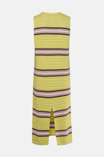 Robe sans manches jaune de JJXX, avec des rayures horizontales en jaune, marron, rose et blanc.