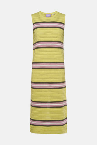 Robe sans manches jaune de JJXX avec des rayures brunes et roses.