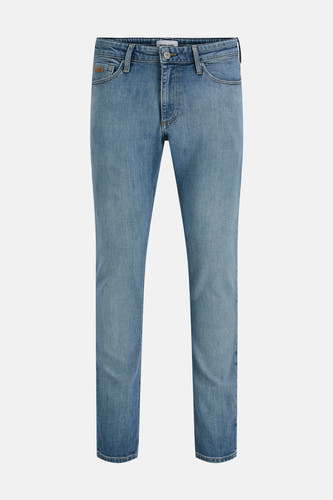 Jean slim en denim bleu clair de JACK & JONES, couleur unie et style cinq poches classique.