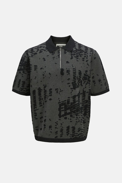 JCOLLOYD KNIT SS JACQUARD ZIP POLO