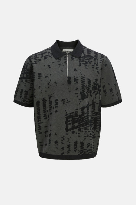 JCOLLOYD KNIT SS JACQUARD ZIP POLO