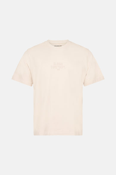 T-shirt beige à manches courtes de CORE BY JACK & JONES, couleur unie, vu de derrière.