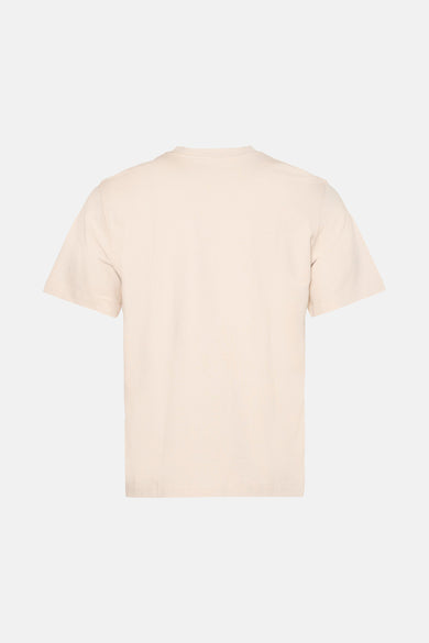 Beige T-shirt met korte mouwen van CORE BY JACK & JONES, effen kleur, gezien van achteren.