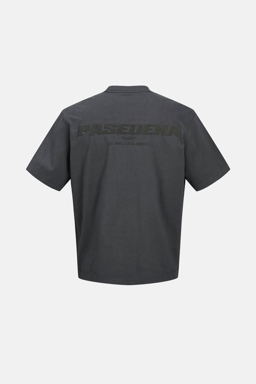 T-shirt gris à manches courtes de CORE BY JACK & JONES, avec un imprimé texte au dos.