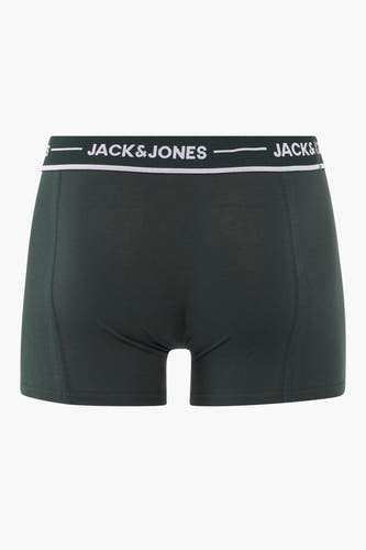 Groene boxershort van ACCESSORIES BY JACK & JONES, met merknaam op de elastische tailleband.
