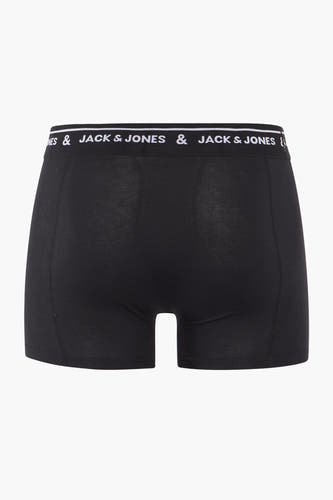 Zwarte boxershort van ACCESSORIES BY JACK & JONES, met een elastische tailleband met logoprint.