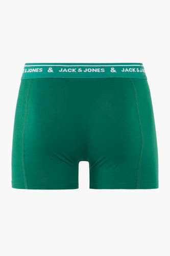 Groene boxershort van ACCESSORIES BY JACK & JONES met witte logoband.