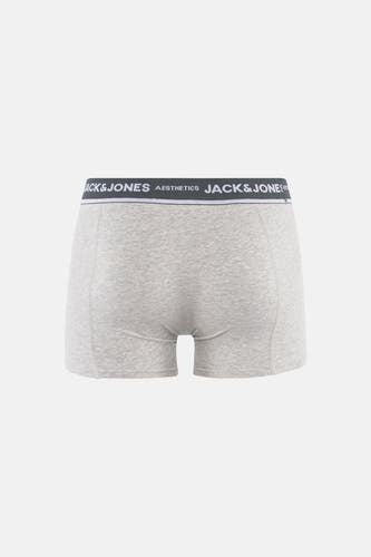 Grijze boxershort van ACCESSORIES BY JACK & JONES, met merknaam op de elastische band.