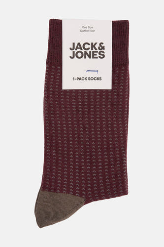 Chaussettes rouges d'ACCESSORIES BY JACK & JONES, avec un motif subtil et une pointe contrastante.