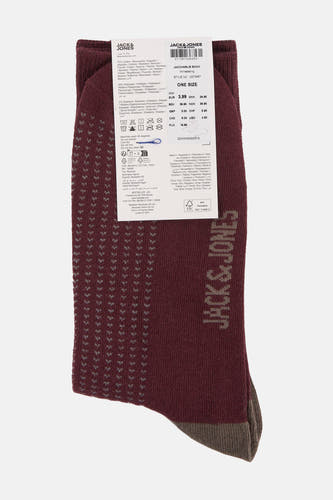 Chaussettes rouges d'ACCESSORIES BY JACK & JONES, avec un motif gris subtil et une bordure confortable.