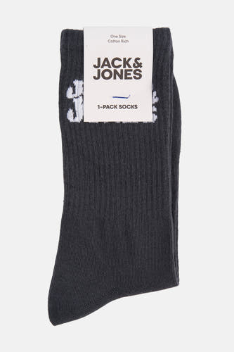 Chaussettes noires de ACCESSORIES BY JACK & JONES, avec détail de logo blanc sur le dessus.
