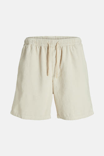Jean écru court de JACK & JONES JEANS INTELLIGENCE, avec une texture côtelée et une ceinture élastique.