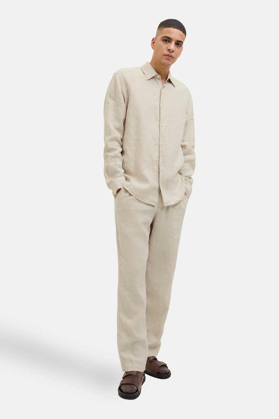 Chemise à manches longues - beige - PREMIUM by JACK & JONES
