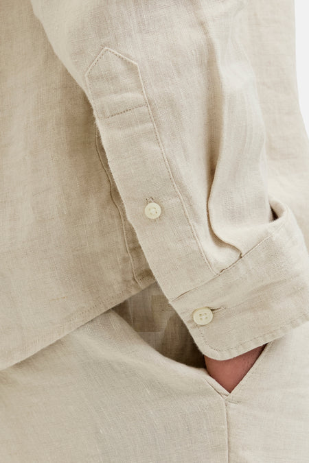 Chemise à manches longues - beige