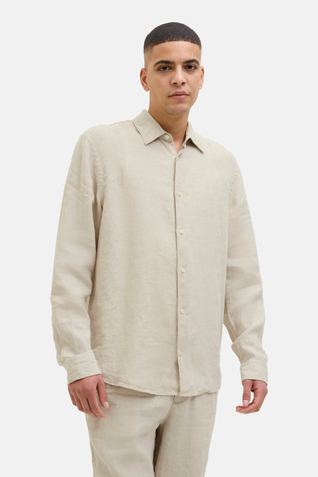 Chemise à manches longues - beige
