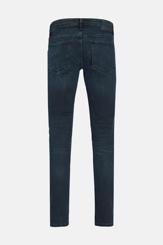 Jean droit bleu marine de JACK & JONES, avec des poches arrière et un lavage foncé.
