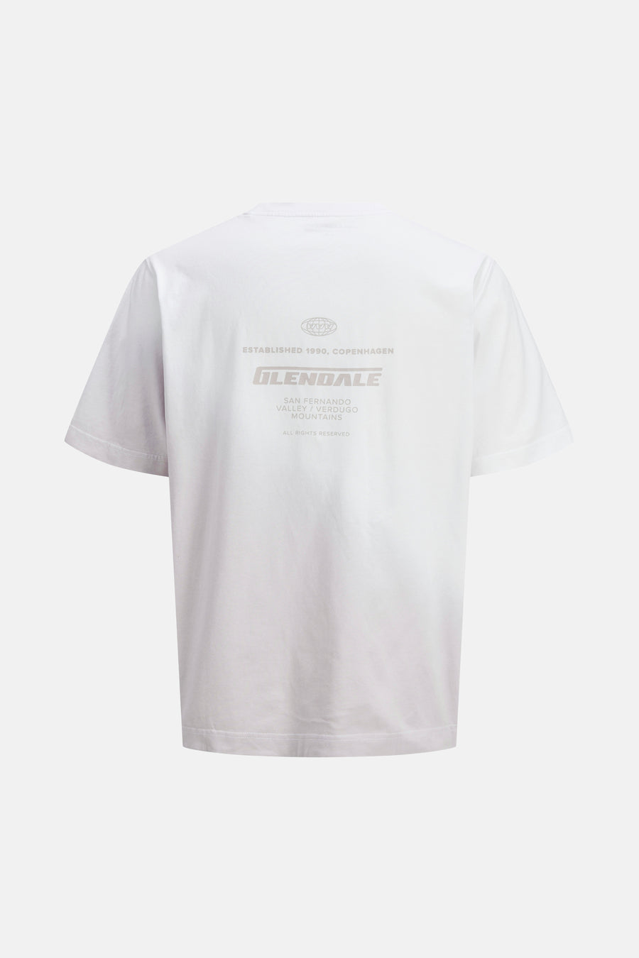 Wit T-shirt met Glendale-print.