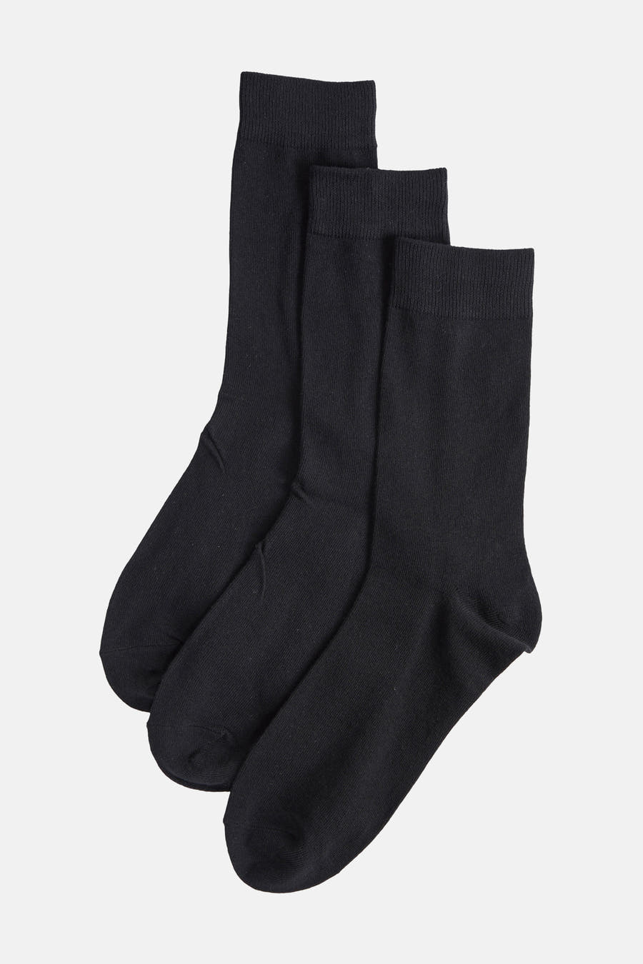 Chaussettes noires d'ACCESSORIES BY JACK & JONES, trois paires par paquet, texture lisse.