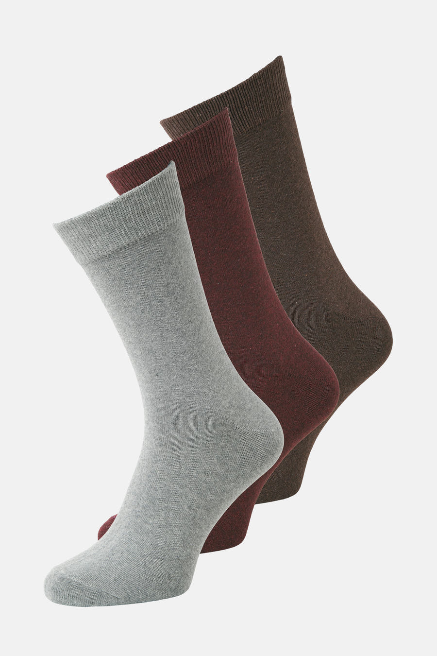 Chaussettes multicolores d'ACCESSORIES BY JACK & JONES, en gris, bordeaux et marron.