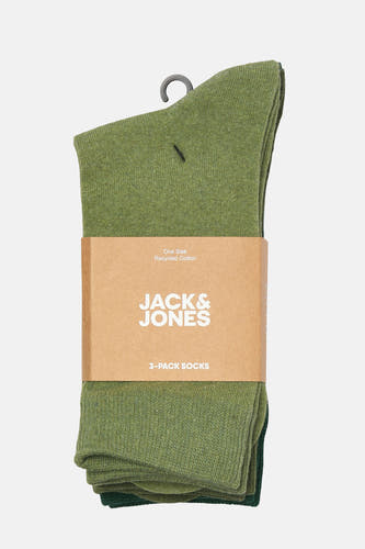 Chaussettes vertes d'ACCESSORIES BY JACK & JONES, emballées dans un papier cartonné.