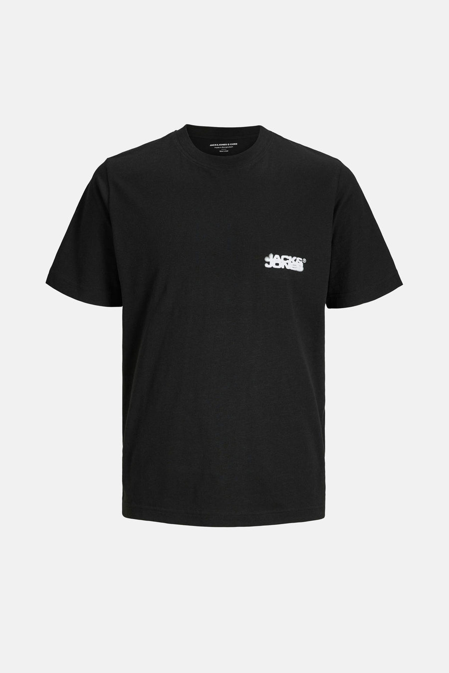 Zwart T-shirt met korte mouwen van CORE BY JACK & JONES, met een klein logo op de borst.