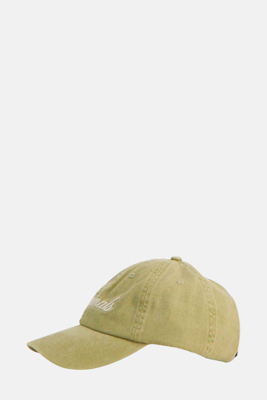 Groene pet van ACCESSORIES BY JACK & JONES met geborduurde tekst aan de voorkant.