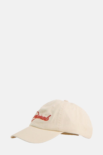 Ecru pet van ACCESSORIES BY JACK & JONES, met geborduurd logo in rood aan de voorkant.