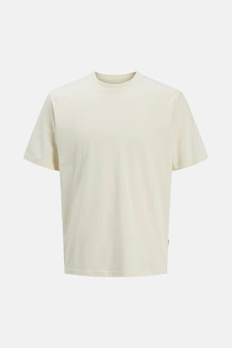 T-shirt blanc à manches courtes de CORE BY JACK & JONES, avec une impression du texte "CORE" dans un design ovale.