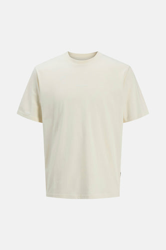 Ivoorwit T-shirt met korte mouwen.