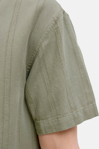 T-shirt vert de manteses par JACK PREMI BLUE by by & JONES, avec une subtile texture à rayures verticales.