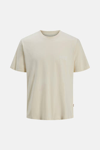 T-shirt écru à manches courtes d'ORIGINALS par JACK & JONES, avec une impression graphique d'un poisson sur le dos.