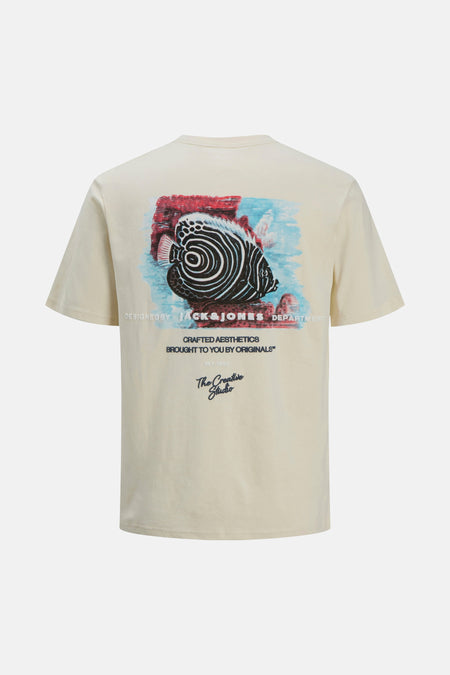 T-shirt (manches courtes) Écru - ORIGINALS BY JACK & JONES