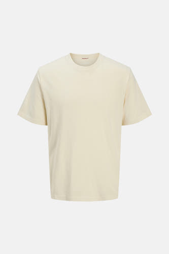 T-shirt beige à manches courtes d'ORIGINALS BY JACK & JONES, avec un logo subtil sur la poitrine.