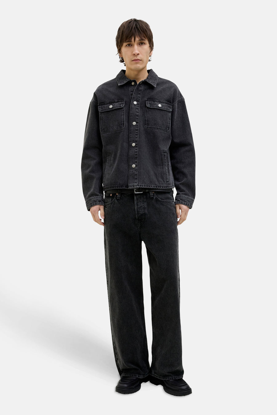 Jeans wide dark grey denim - JACK & JONES JEANS INTELLIGENCE - JACK & JONES JEANS INTELLIGENCE