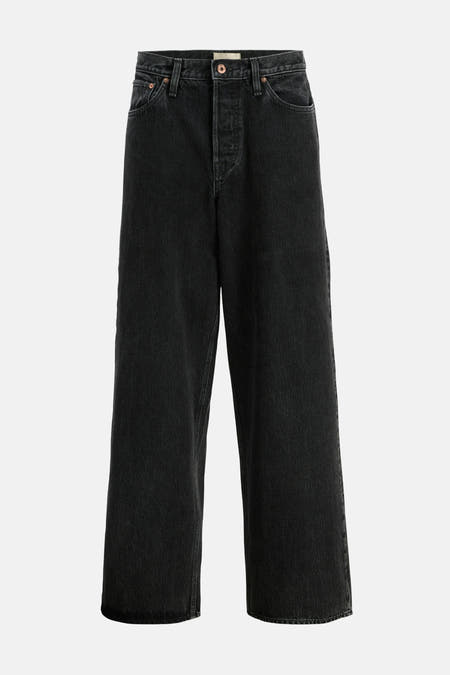 Jean large de denim gris foncé de JACK & JONES JEANS INTELLIGENCE, avec des jambes et des poches larges.