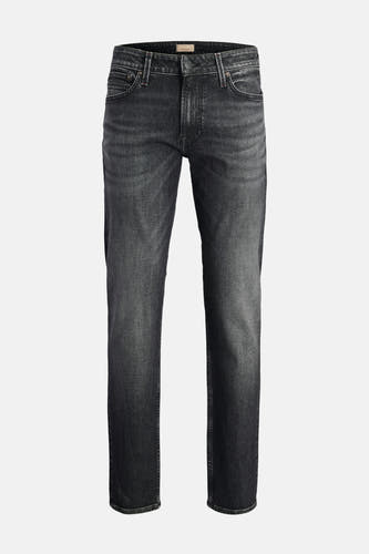 Jean droit gris anthracite denim de JACK & JONES, avec des détails légèrement froissés et un style classique.