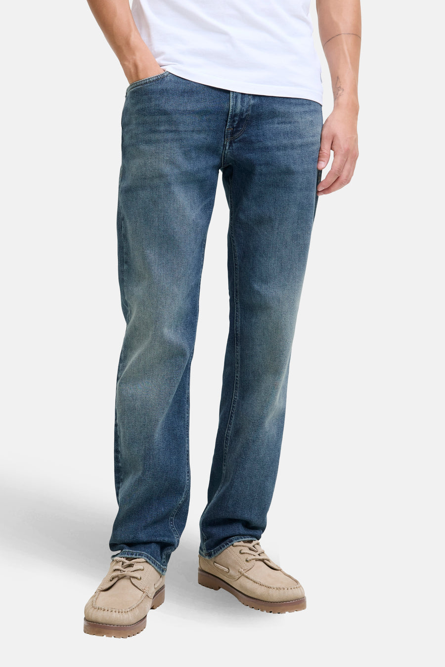 Jeans straight mid blue denim - JACK & JONES JEANS INTELLIGENCE - JACK & JONES JEANS INTELLIGENCE