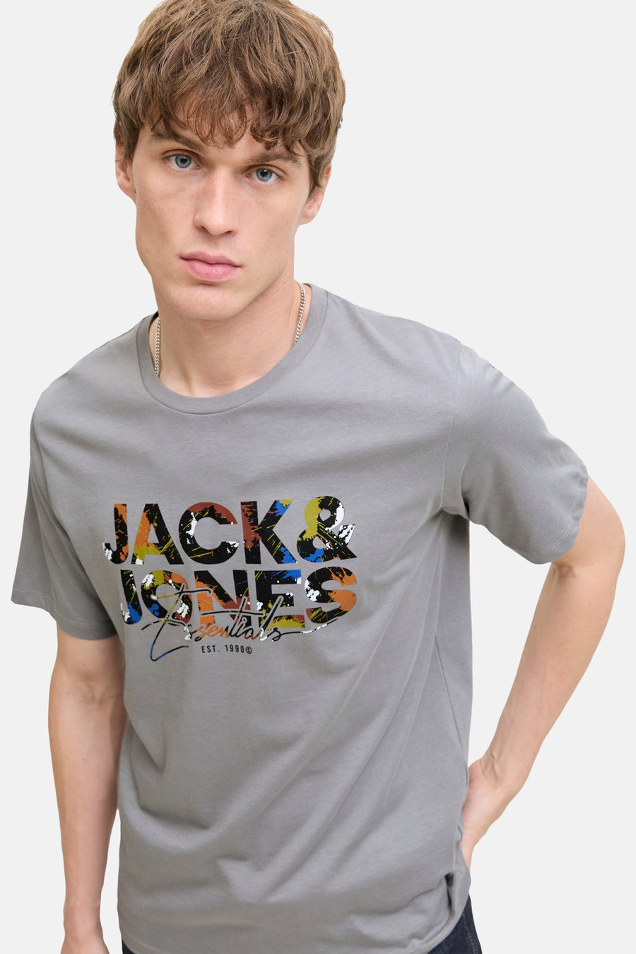 T-shirt à manches courtes - gris - ORIGINALS BY JACK & JONES