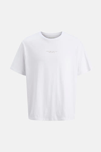 T-shirt blanc à manches courtes d'ORIGINALS BY JACK & JONES, avec une subtile impression sur la poitrine.