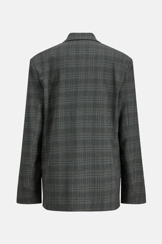 Blazer gris de JJXX avec un motif à carreaux, vu de l'arrière.