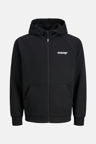 Veste noire de CORE par JACK & JONES, avec capuche et fermeture éclair.