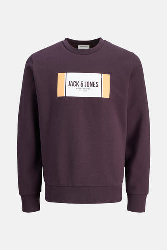 Gilet marron de CORE par JACK & JONES, avec une impression rectangulaire sur la poitrine.
