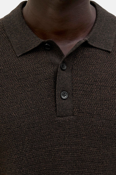 Pull à col en V - Brun