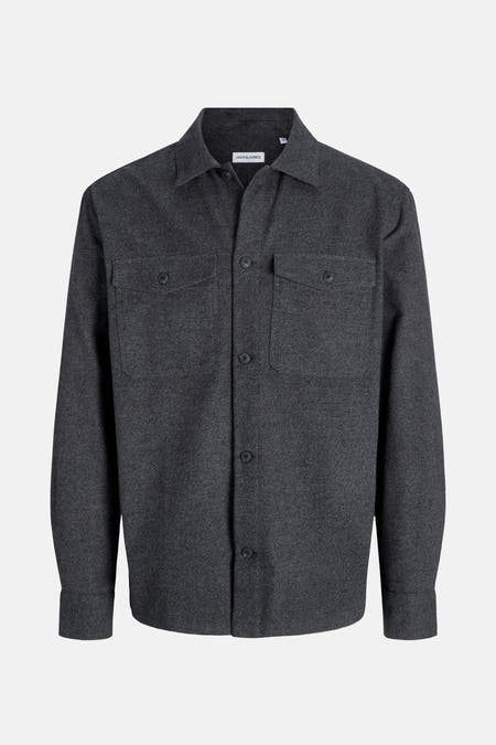 Chemise grise de PREMIUM BLUE par JACK & JONES, avec une poche brodée et un détail de bouton.