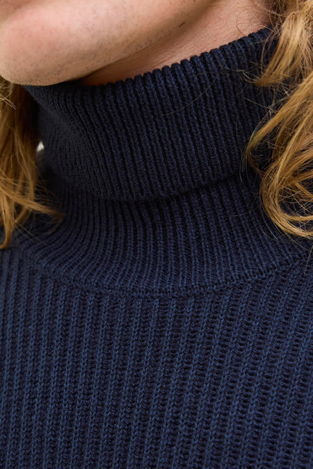 Pull à col roulé - bleu