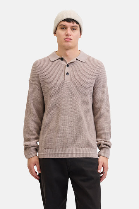 Pull à col en V - beige