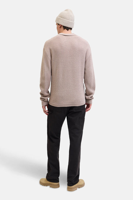 Pull à col en V - beige
