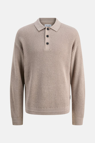 Pull à col en V - beige - PREMIUM by JACK & JONES