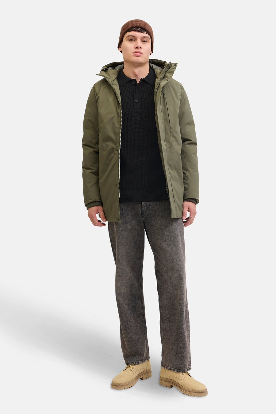 Pull à col en V - noir - PREMIUM by JACK & JONES