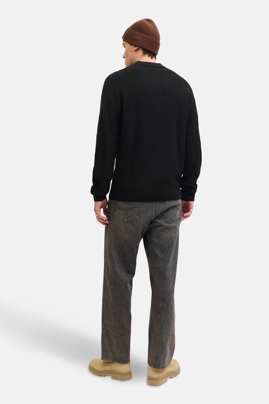 Pull à col en V - noir - PREMIUM by JACK & JONES